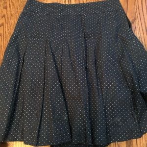 J.Crew navy and white polka dot skirt